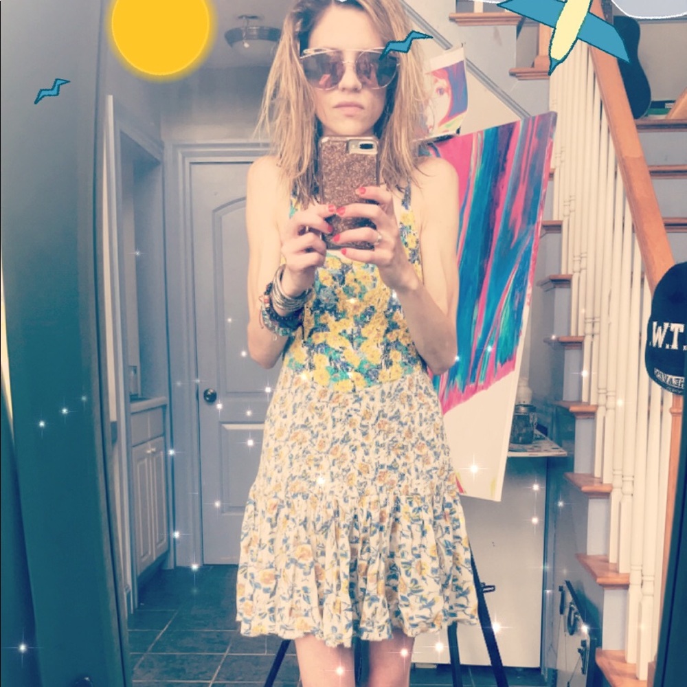 Free people trapèze hand-sewn sun dress